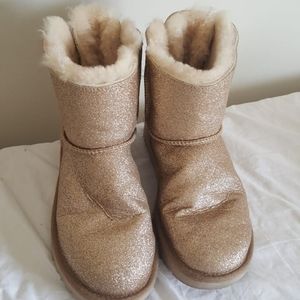 Ugg sparkly gold boots size 7